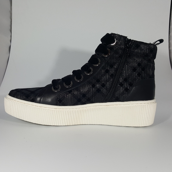 The Flexx Black Leather with Black Plaid High Top - Picture 2 of 3